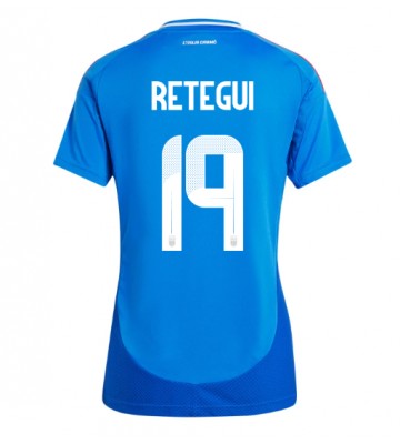 Italia Mateo Retegui #19 Primera Equipación Mujer Eurocopa 2024 Manga Corta